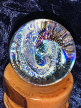 Load image into Gallery viewer, 2" Custom Ash Glass Spiral Vortex Orb Marble - Cremation Globe - Handmade to Order Keepsake