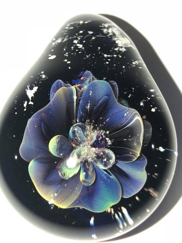 Handblown Made to Order Custom Flower Cremation Pendant