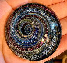 Load image into Gallery viewer, Handmade To Order Spiral Glass Cremation Ash Paperweight - Human and pet ashes both accepted
