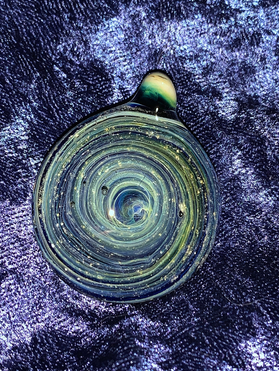 Space Galaxy Spiral Cremation Glass Pendant - Handmade to customer request