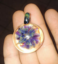 Load image into Gallery viewer, Handblown Made to Order Custom Flower Cremation Pendant
