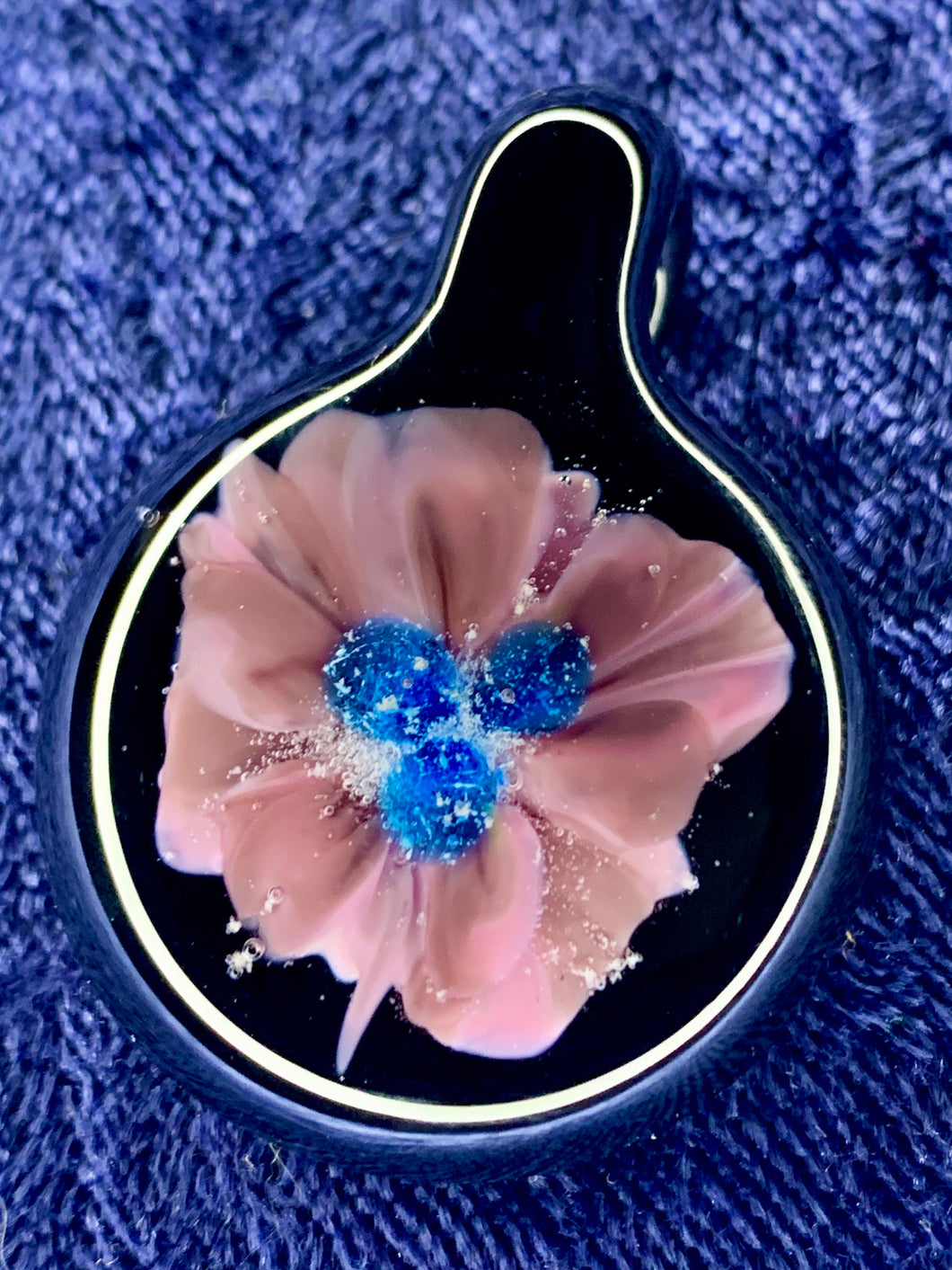 Custom Glass Cremation Flower Pendant - Made to Order