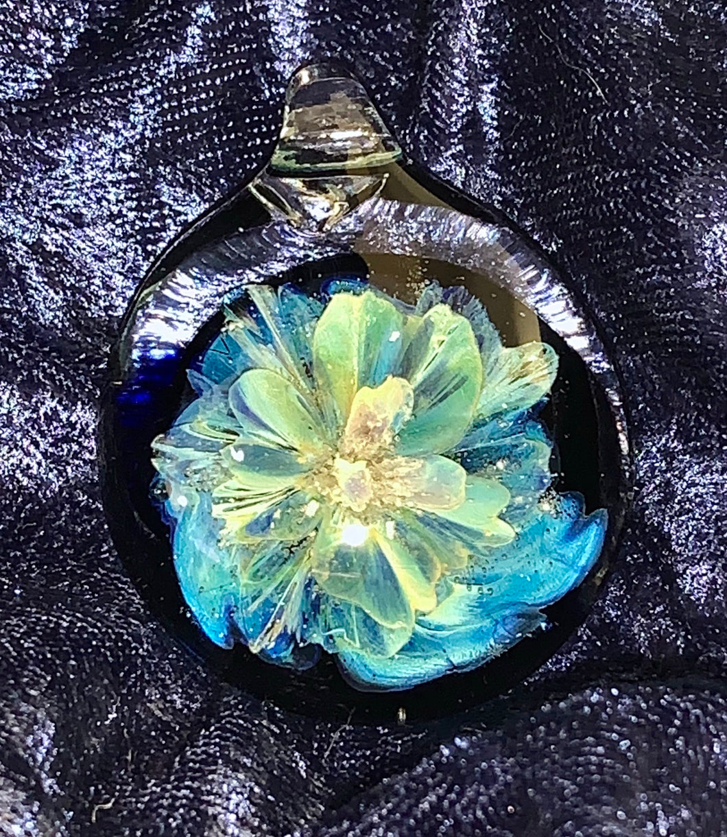 Custom Glass Cremation Flower Pendant - Made to Order